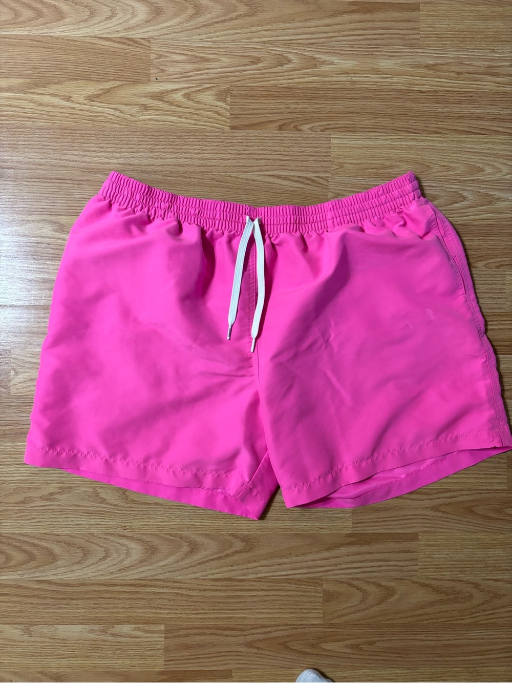 chubbies Neon Pink Swim Trunks w/ blue design pocket in back, XXL